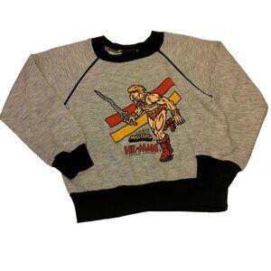 Vintage 1980s Masters of the Universe He Man Sweatshirt Youth 6 Gray Cartoon